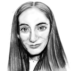 a woman with long hair